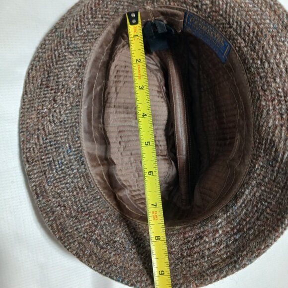Vintage 1960's Pendleton 100% Virgin Wool Fedora Bucket Hat Cap Made in USA Med - Picture 7 of 9